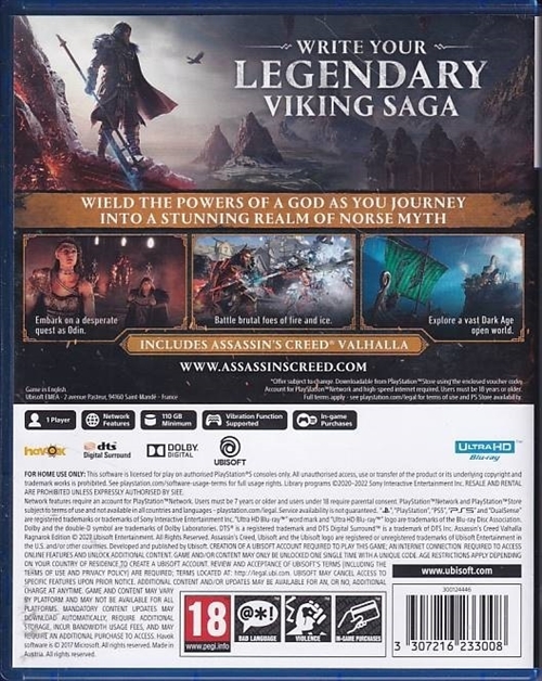 Assassins Creed Valhalla Ragnarok Edition - PS5 (A Grade) (Genbrug)